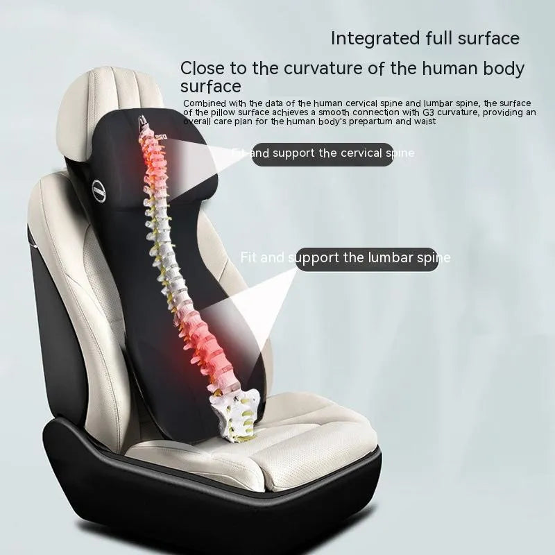 Automotive memory foam cushion headrest with polyester cover in multiple colour options