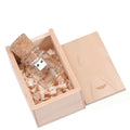 Chocolate brown wooden USB flash drive in a drift bottle shape with space for custom graphics.
