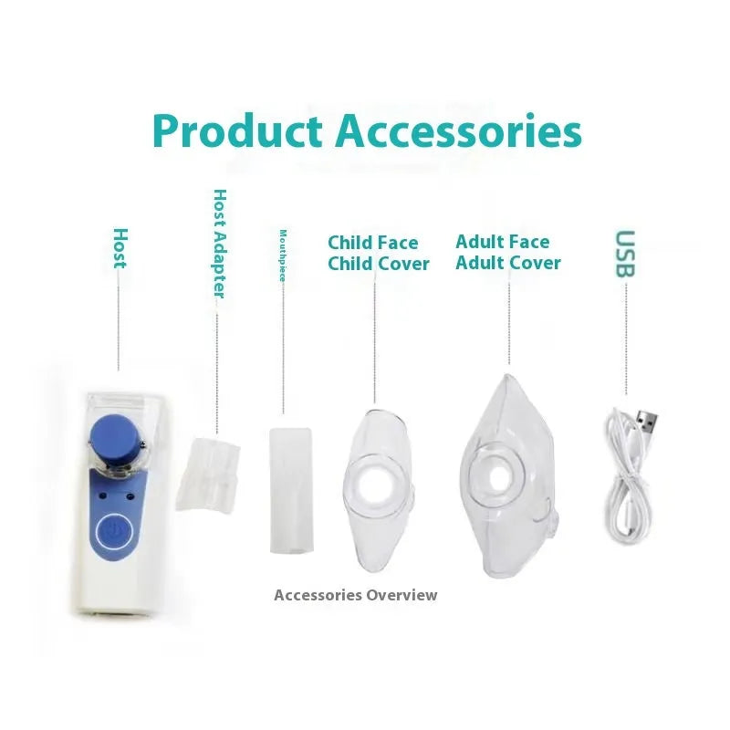 USB handheld nebuliser machine with columnar design for home drug atomisation