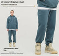 Men's cotton velvet sweatpants with ankle banded design in solid dark brown colour