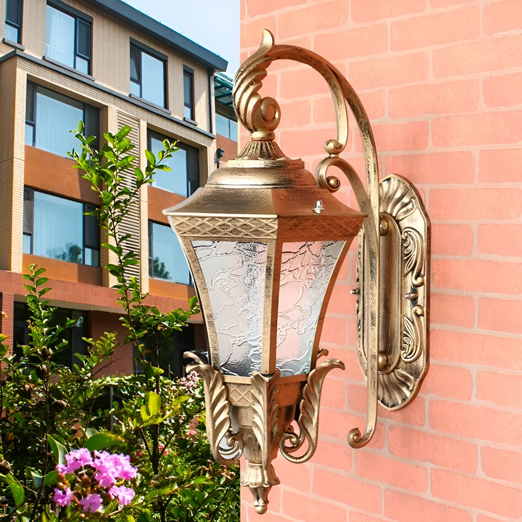 European-style black solar courtyard lamp with IP54 waterproof rating for outdoor wall mounting