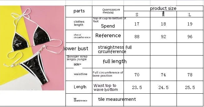 Black solid colour women's split bikini swimsuit with bra and briefs