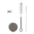 Cylindrical plastic water pump with three cleaning brushes for pet dispensers