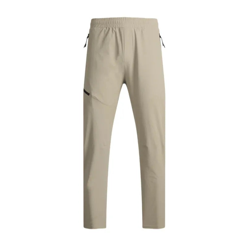 Men's black waterproof quick-drying workout pants with mid waist design for sports and fitness