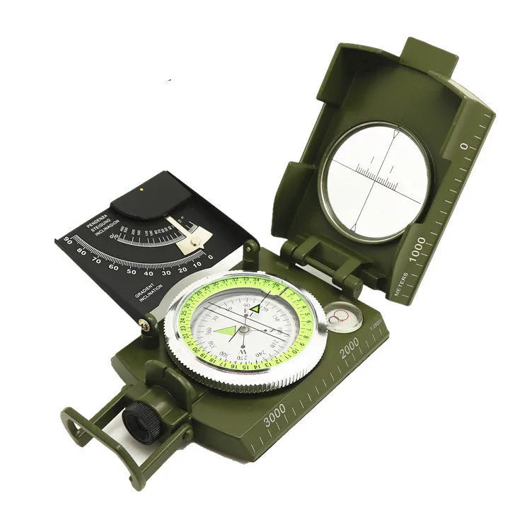 K4074 metal outdoor compass with hanging rope showing 10cm dimensions