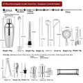 23-piece stainless steel cocktail set with European style bar tools including wine mixers