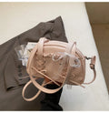 Women's casual shoulder bag in PU leather with a white bandage bow design on the front.