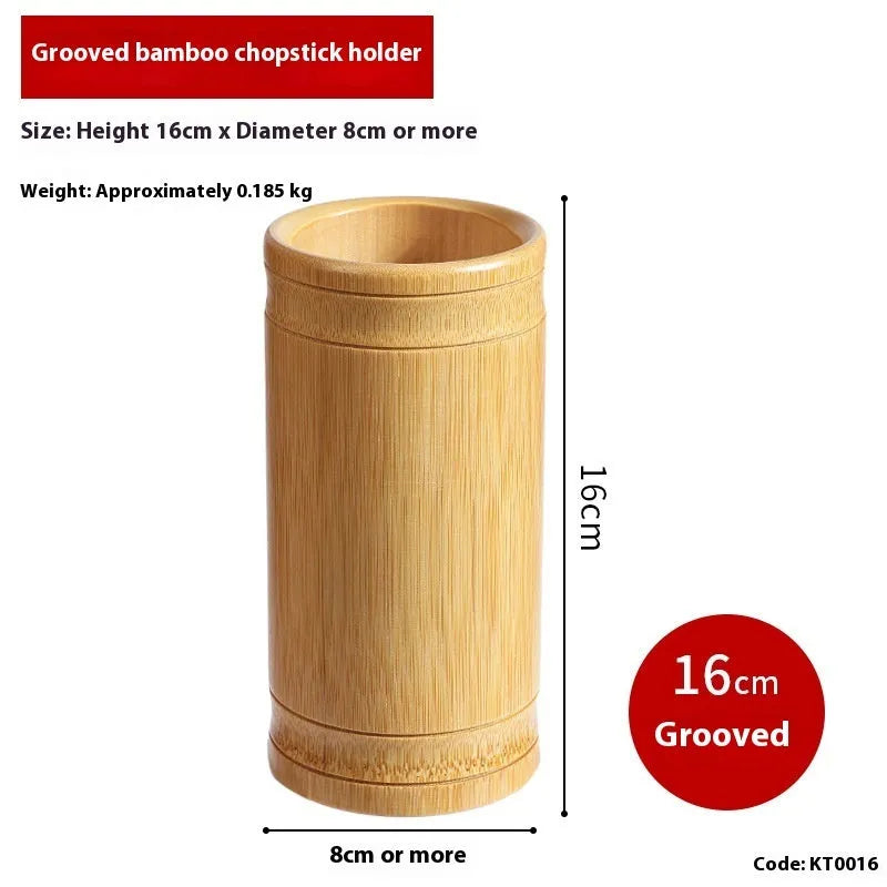 Bamboo chopsticks holder portable utensil organiser in natural bamboo with multiple size options