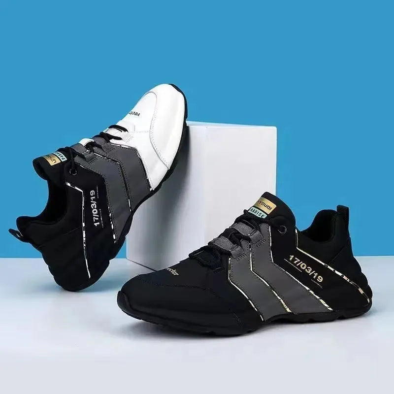Teenagers casual sneakers with thick plastic soles and mesh lining in black, grey, and white colour options