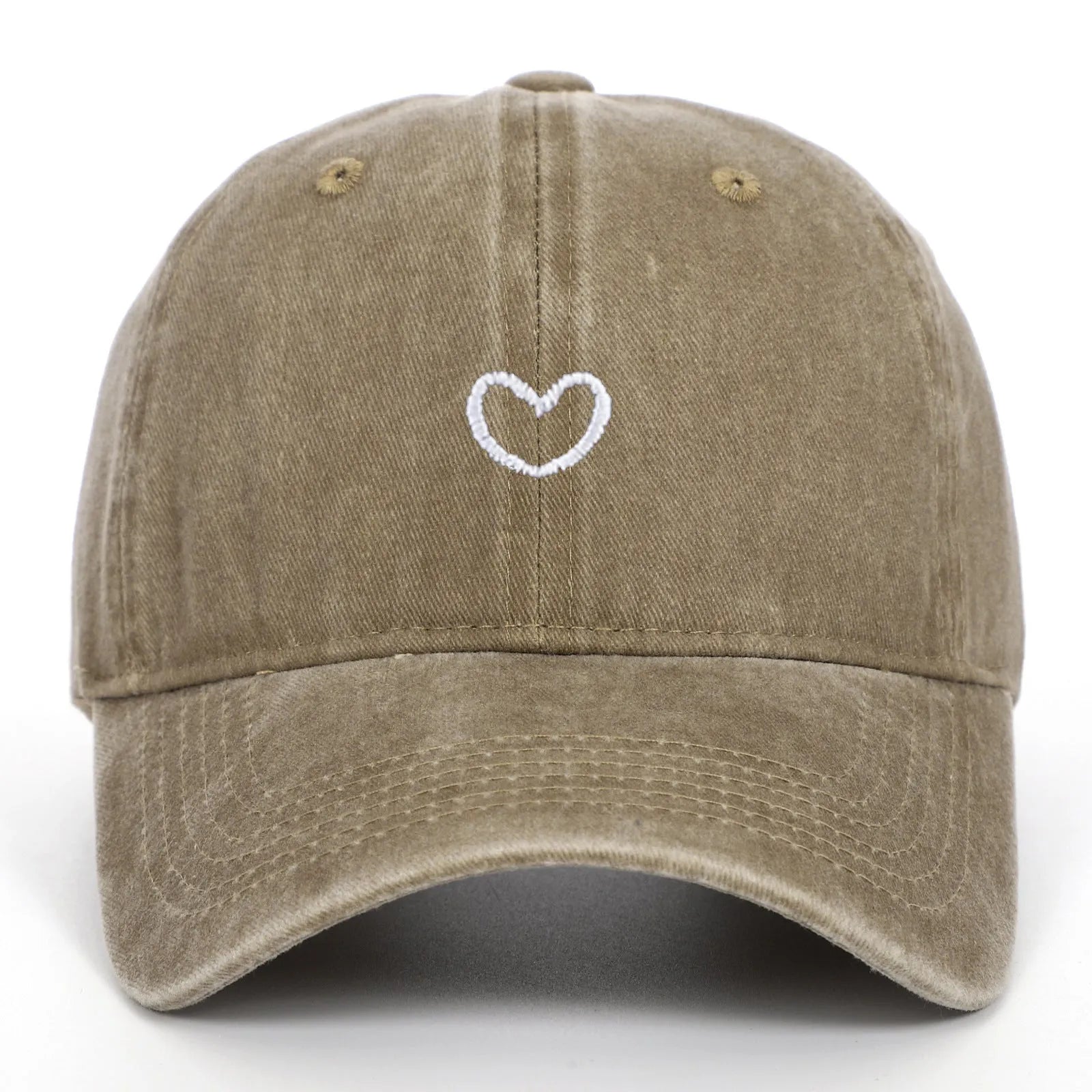 Retro embroidered cotton baseball cap with adjustable sizing in various colours