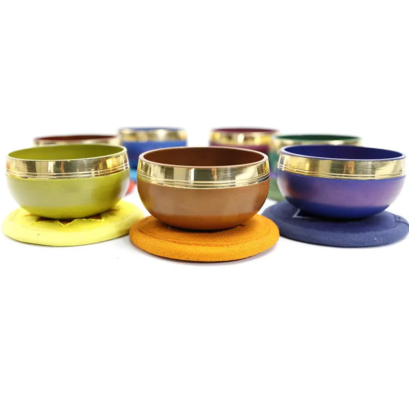 Colourful handmade Himalayan singing bowl meditation instrument 7.8cm