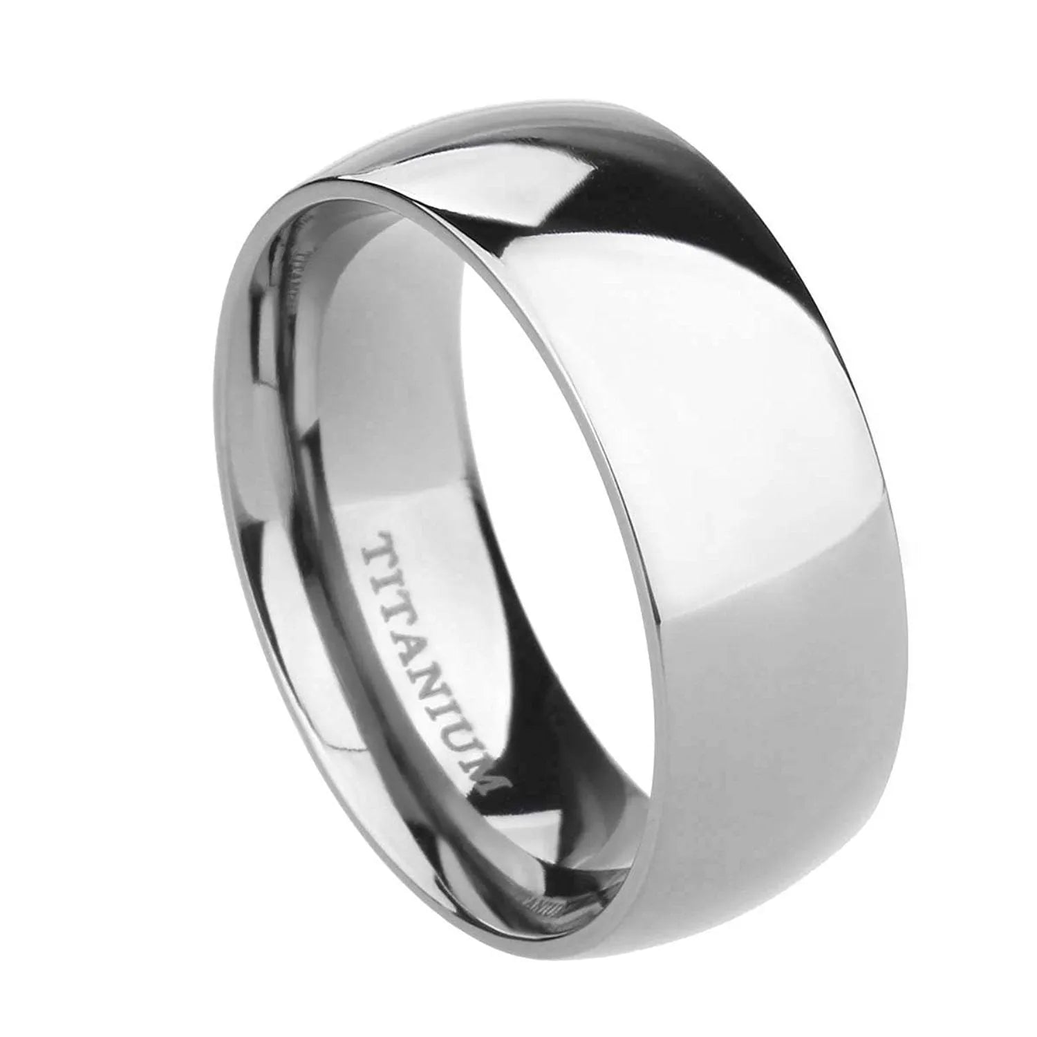 Silver pure titanium unisex ring with grinding finish available in 2mm 4mm 6mm 8mm widths