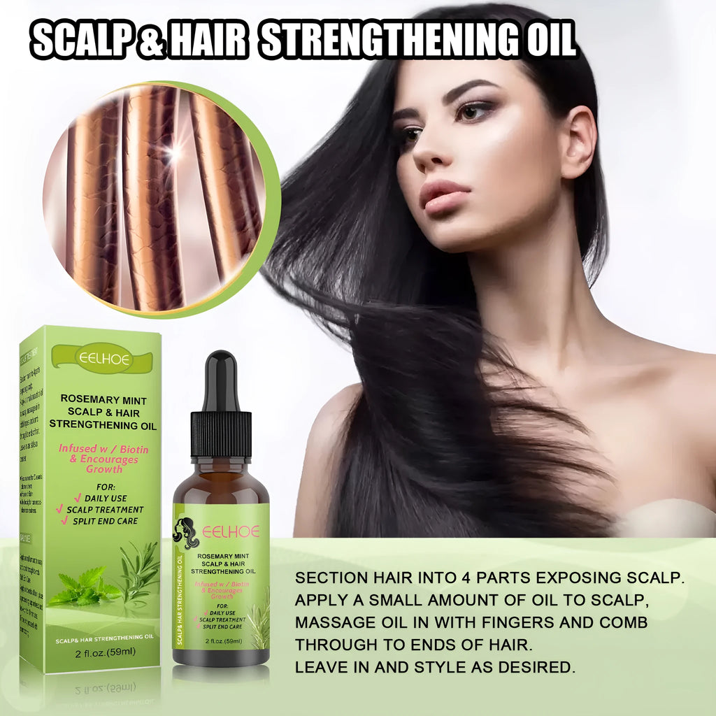 59ml bottle of Rosemary Mint Hair Growth Fluid with peppermint and rosemary extracts