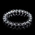 Natural Donghai white water crystal round bead bracelet with geometric single circle design