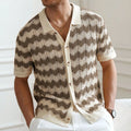 American-style hollow jacquard corrugated short-sleeve summer sweater in viscose Tencel