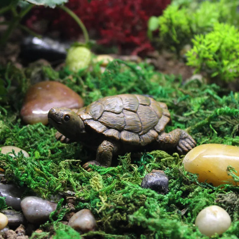 Handmade resin turtle garden decoration for succulent arrangements and micro landscapes