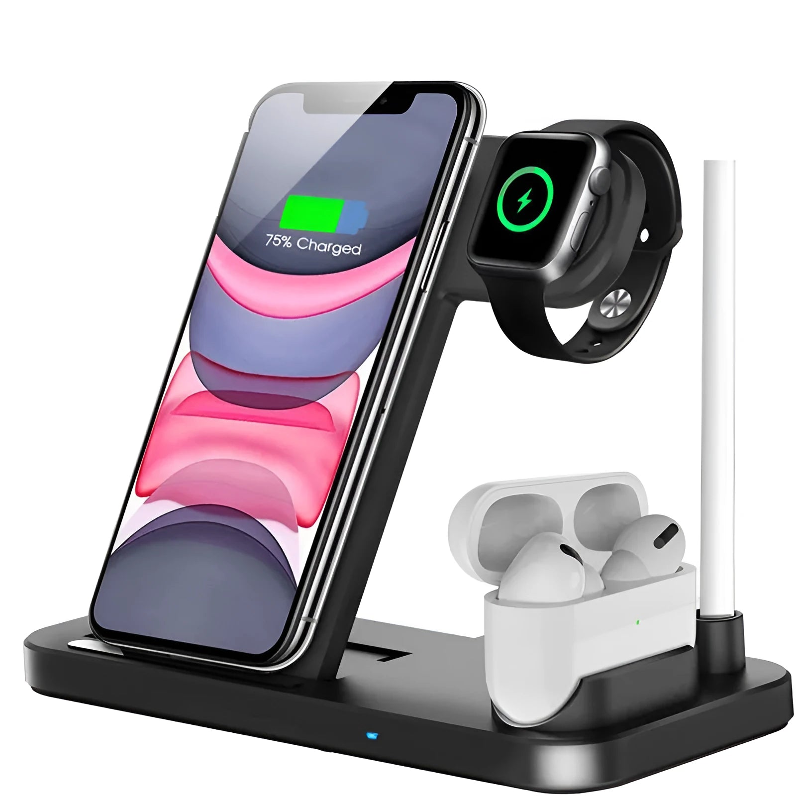 Folding 4-in-1 wireless charger with 15W quick charge for Apple iPhone devices