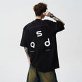 Men's cotton short sleeve t-shirt with letter print design in loose fit