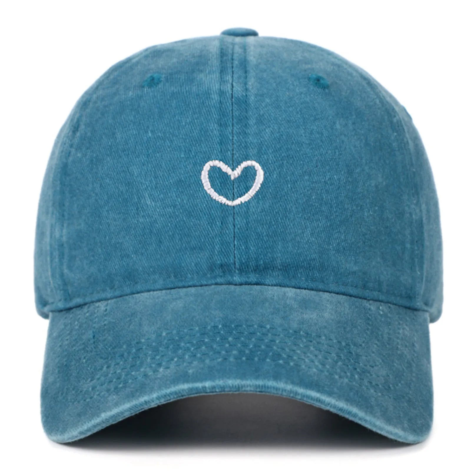 Retro embroidered cotton baseball cap with adjustable sizing in various colours