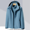 Three-in-one removable mountaineering suit in fluorescent colour with waterproof, windproof features