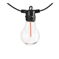 Waterproof outdoor decorative string lights with transparent meteor bulbs for garden and wedding use