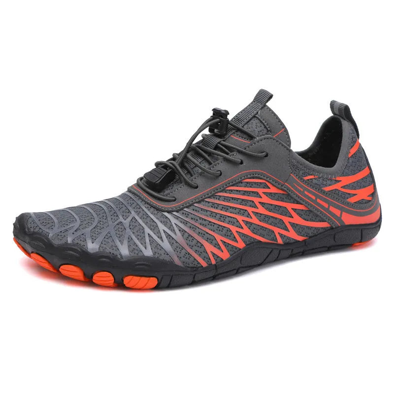 Breathable lace-up casual sports shoes in various colours with a rubber non-slip sole.