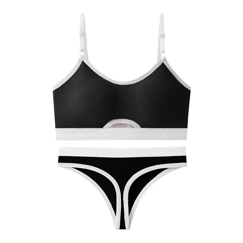 Sports bra and underwear set with underwired tube top in multiple colour options