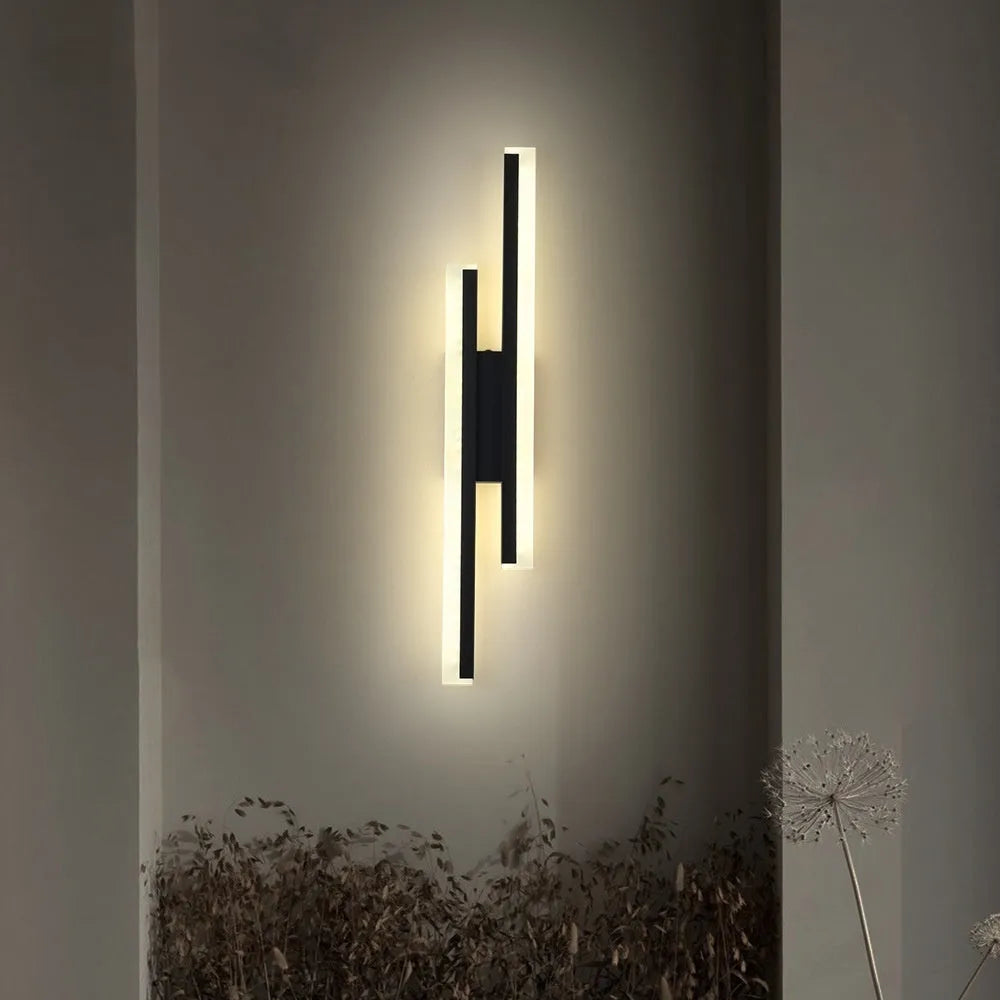 500mm long modern double line wall lamp with three light colour options