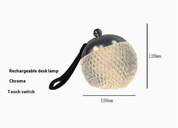 Small 12cm diameter dimmable night lamp with touch control in minimalist European style design