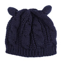 Hand made wool knitted beanie hat with 3D cat ears in multiple colours
