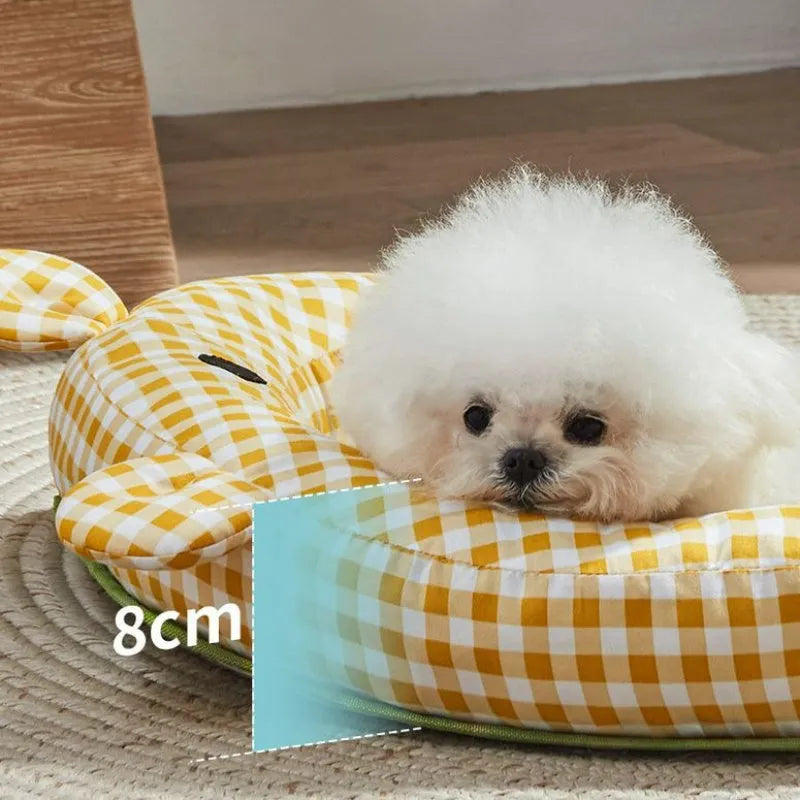 Green four seasons universal dog mat and cat bed, shown in large size as a cooling ice pad for summer.