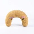 U-shaped neck protection pillow for cats in moon and question mark styles with blue, white and yellow colour options
