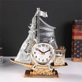 Fashion bedroom clock with gold or silver finish on plastic housing measuring 22.6cm wide