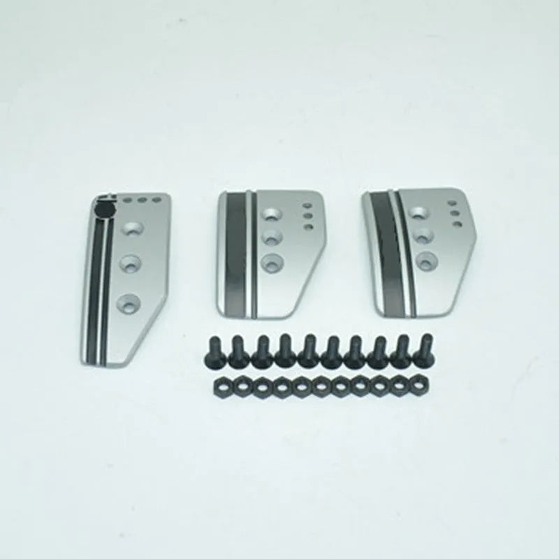Aluminium alloy manual transmission car pedal set with brake, accelerator and clutch pedals