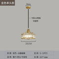 Modern crystal ceiling pendant lamp with LED light source in black or gold finish