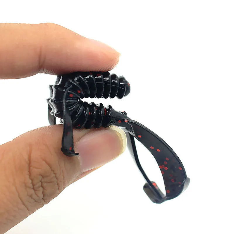 PVC soft bait fishing lure in various colours showing 8cm and 12cm size options for predator fishing
