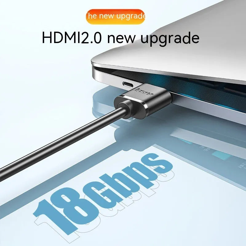 HDMI cable with gold-plated connectors and hairline rule finish in various length options