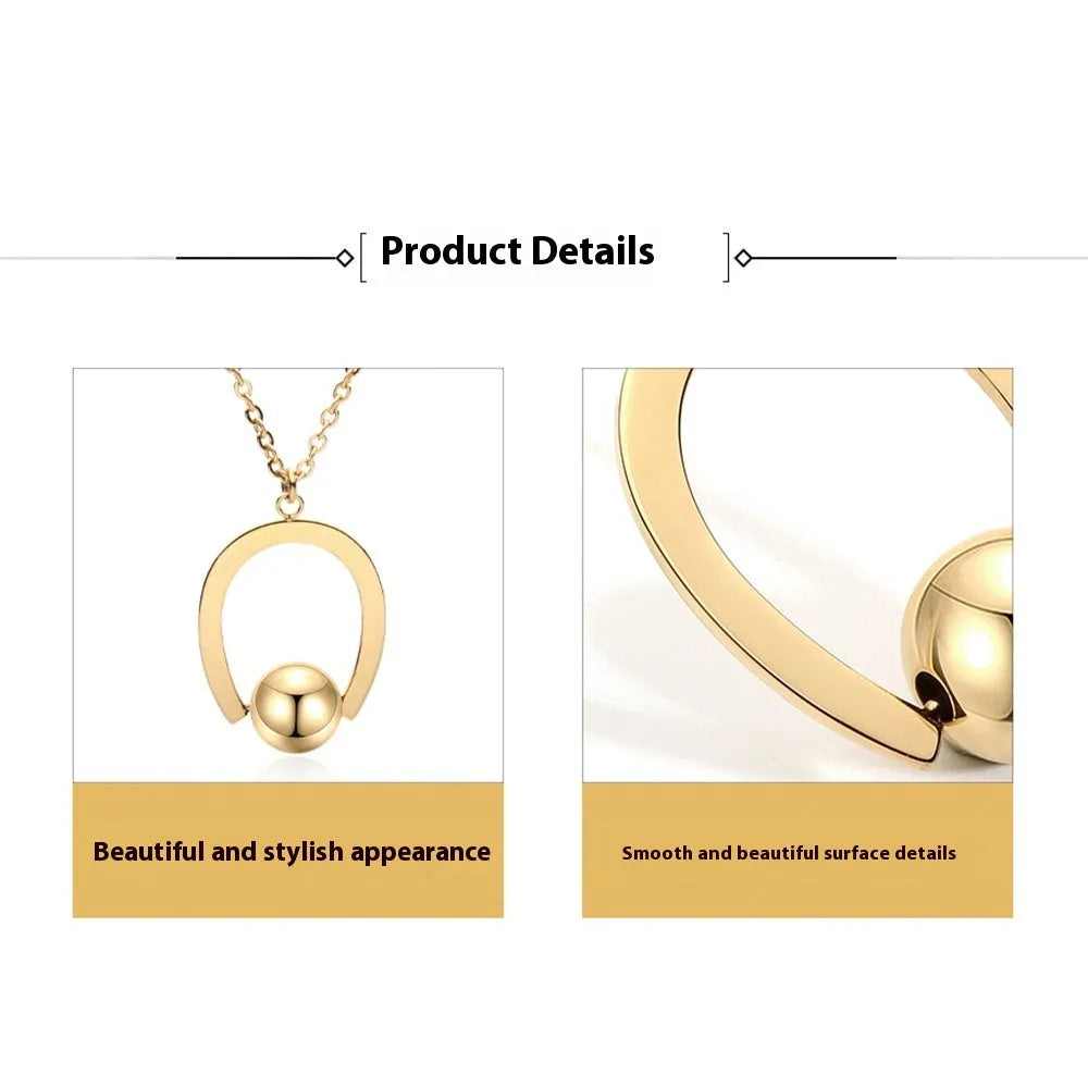 Adjustable stainless steel necklace with geometric pendant on cross chain