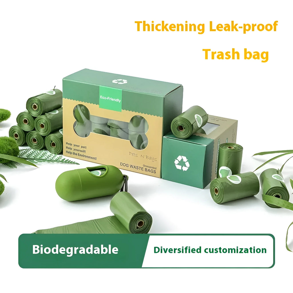 EPI degradable pet waste bags in green colour with dispensing unit