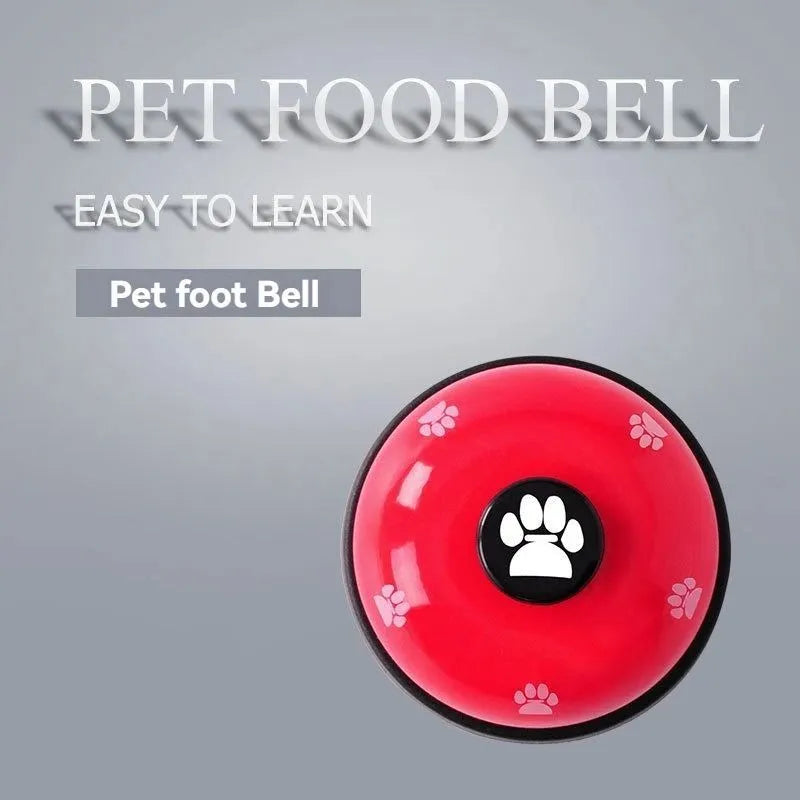 Pet training bell with footprints design in red colour for cat or dog