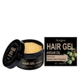 100ml bottle of Moroccan nut oil hair setting gel with vitamin E and hyaluronic acid
