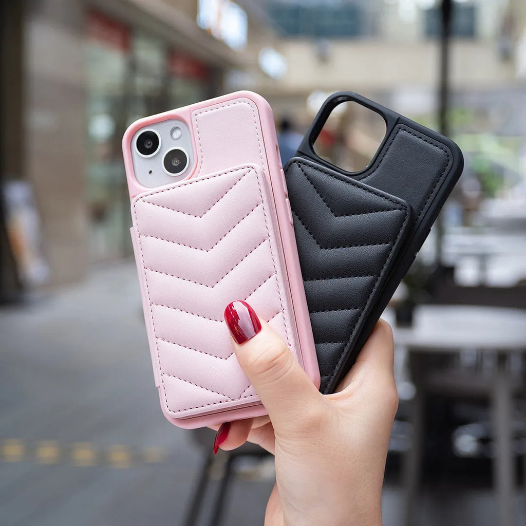 Flip PU phone case with crossbody strap for iPhone 11-15 series in black colour