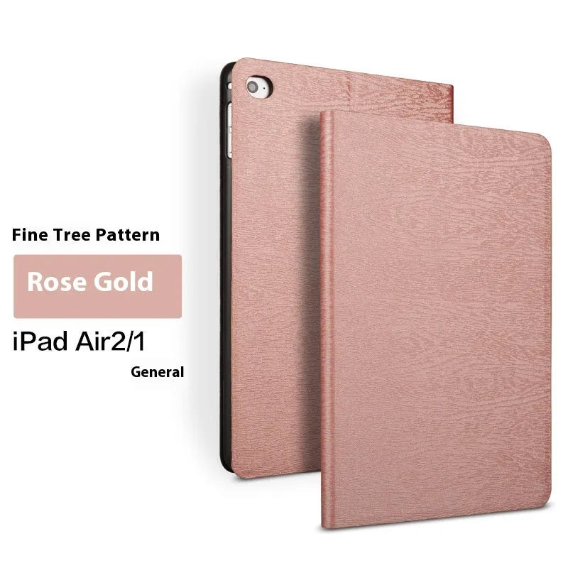 Sapphire blue imitation leather iPad cover with a built-in universal sleep/wake bracket.