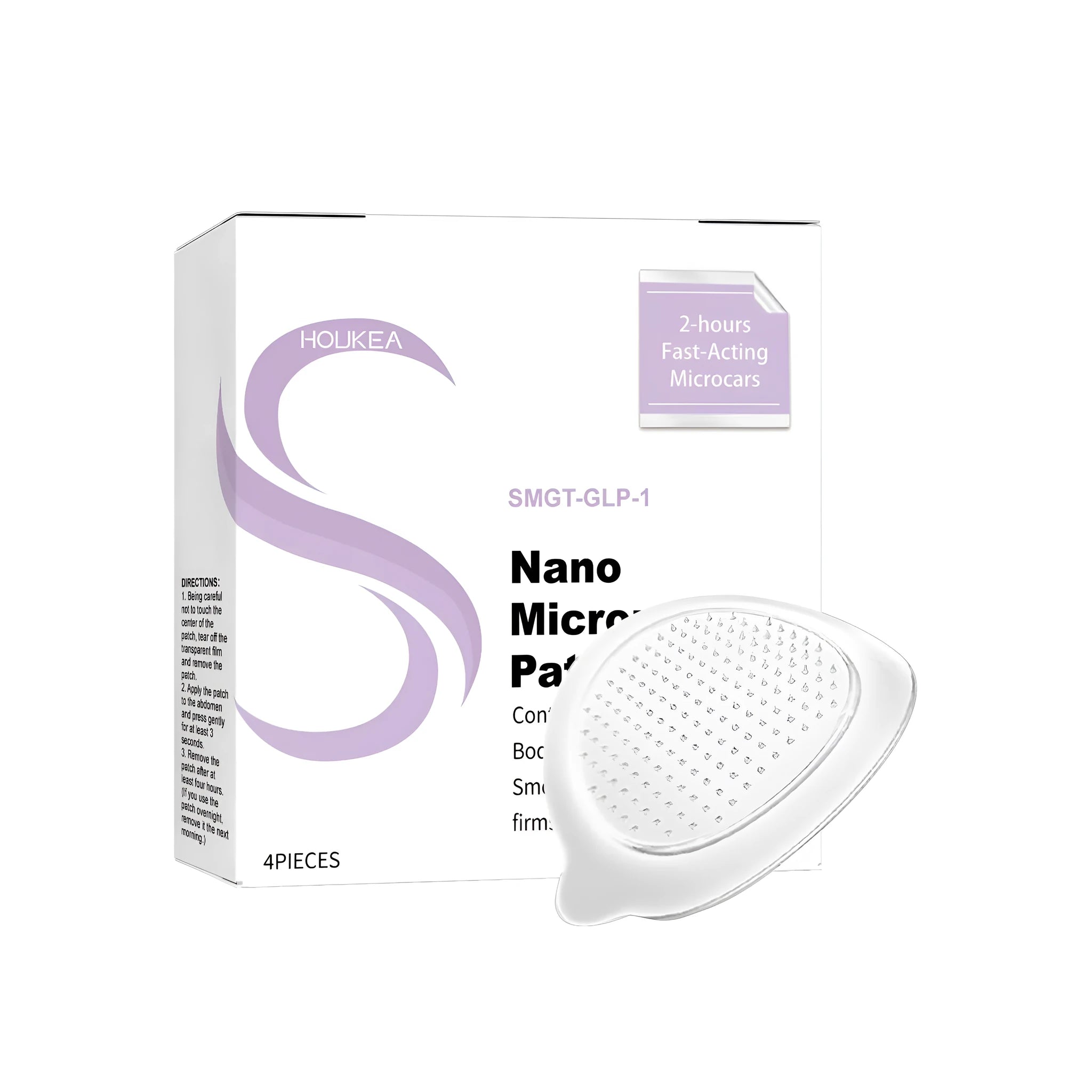 Four microneedle nursing sticker patches for facial skincare application.