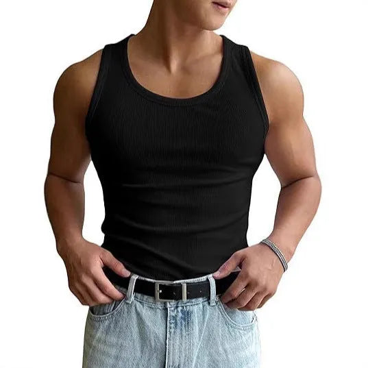 Men's tight fitting round neck sports T-shirt in polyester with wool lining for workouts