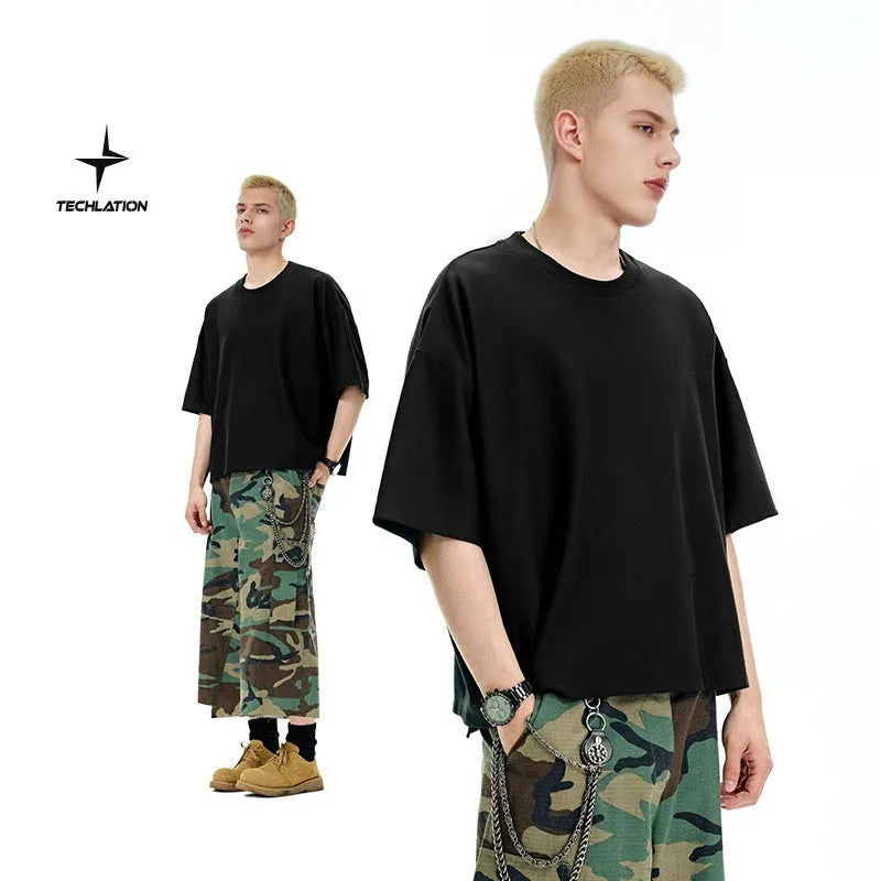 Men's sand grey quick-dry short sleeve pullover in loose fit with regular sleeves