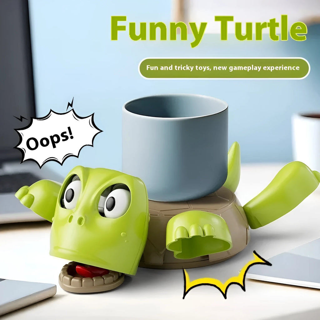Turtle-shaped ABS plastic coaster in one of four colour options: dark green, light green, wheat starch, or yellow