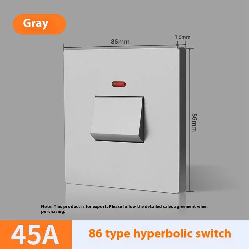 25A three-pole electrical switch with light panel indicator in curved rack design