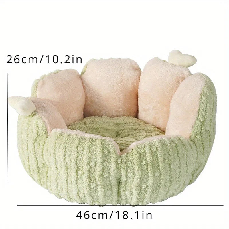 Cactus-patterned soft cat litter kennel for pets in green or purple colour