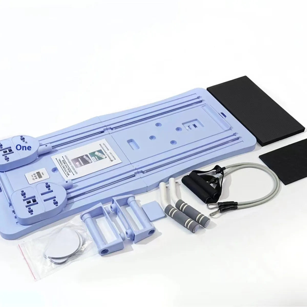Purple foldable PP plastic fitness belly panel board for supine home workouts.